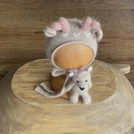 Newborn Deer Hat with Toy, Newborn Christmas Deer Outfit, Newborn Crochet Deer Hat, Newborn Photography Props, Newborn Knitted Outfit Xmas
