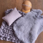 Graphite Newborn Photography Props, Newborn Merino Wool Blanket, Newborn Posing Fabric, Newborn Posing Pillow Prop, Newborn Photo Pillow
