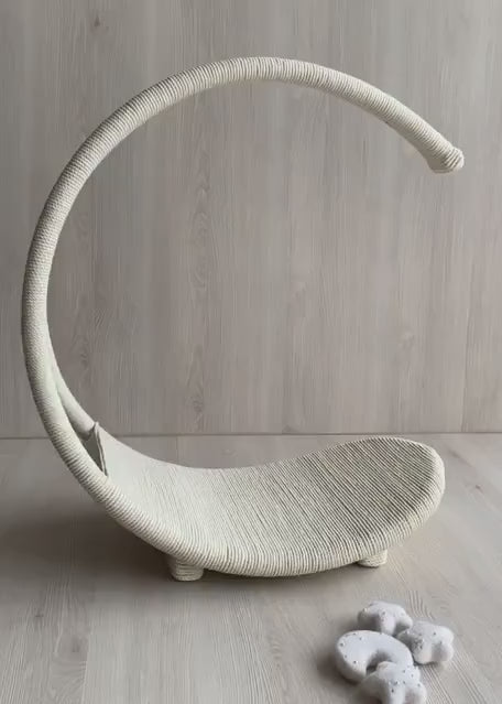 Newborn Moon Basket Photography Props, Newborn Moon Photo Props, Newborn Basket Prop, Newborn Macrame Photo Prop, Newborn Macrame Basket