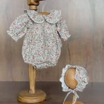 Flower Baby Linen Outfit, Baby Girl Linen Romper, Baby Linen Apparel, Newborn Girl Coming Home Outfit, Newborn Photography Outfit Girl