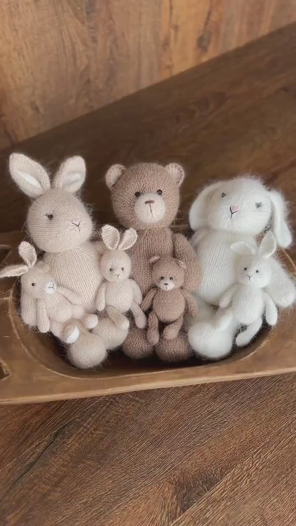 Newborn Knitted Bear Photography Props, Newborn Knit Rabbit Toy, Baby Bear Crochet Toy,Newborn Photography Prop, Knit Newborn Teddy Bear Toy