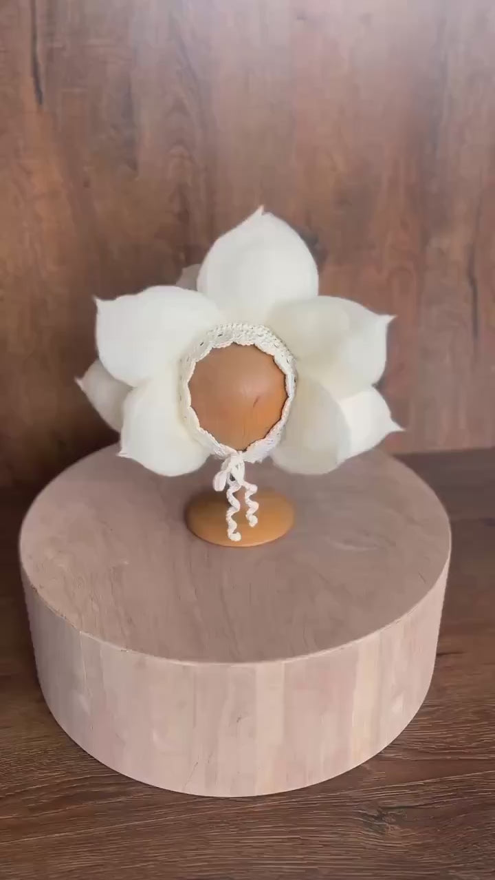 Baby Flower Felt Hat, Flower Newborn Merino Wool Felted Rug Set with Felted Hat for Girl, Newborn Photography props,Newborn Felted Props Set