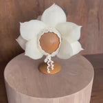 Baby Flower Felt Hat, Flower Newborn Merino Wool Felted Rug Set with Felted Hat for Girl, Newborn Photography props,Newborn Felted Props Set