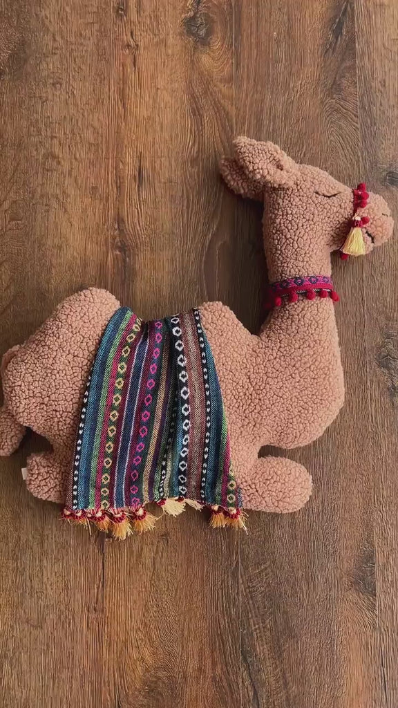 Camel Posing Pillow Toy for Newborn Photography or Nursery Decor