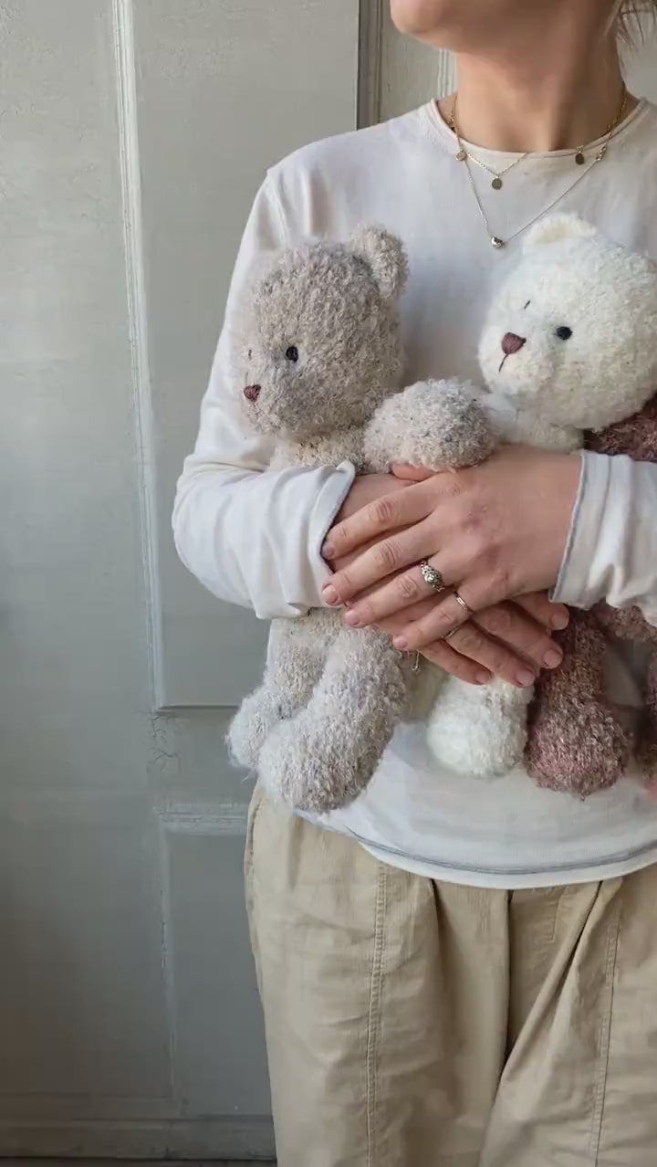 Boucle Knitted Teddy Bear Toy for Newborn Photography Prop, Newborn Knitted Teddy Bear Toy, Big Teddy Bear Toy for Baby, Newborn Bear Props