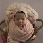 Newborn Knitted Bonnet with Wrap, Newborn Mohair Wrap, Newborn Knit Wrap, Newborn Props for Photography, Newborn Knit Hat, Newborn Bonnet