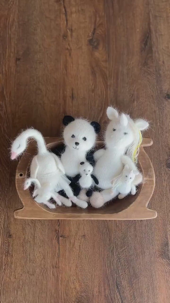 Baby Crochet Animal Toys Birthday Gift, Newborn Photography props, Baby Knitted Toys Baby Shower Gift, Newborn Unicorn Toy, White Swan Toy