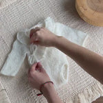 Soft Mohair Baby Girl Wrap-Front Knit Romper, Newborn Photography Outfit Girl, Newborn Girl Coming Home Outfit, Newborn Photography Props