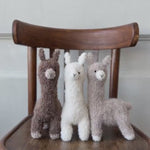 Boucle Knit Alpaca Toy: Soft Handmade Plush for Newborn Photography and Baby Gifts, Newborn Alpaca Toy Baby Shower Gift, Llama Toy for Kids