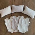 Newborn Girl Outfit with Photo Pillow, Newborn Girl Coming Home Outfit, Newborn Photography props, Newborn Posing pillow,Newborn Girl Romper