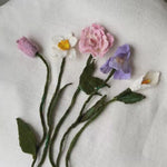 Botanical Felted Wool Flower Stems for Newborn Photography Props, Floral Styling Accessories Photo Props, Felt Flower Decor