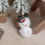 Fluffy Knitted Snowman Outfit with Toy: Newborn Christmas Photography Prop