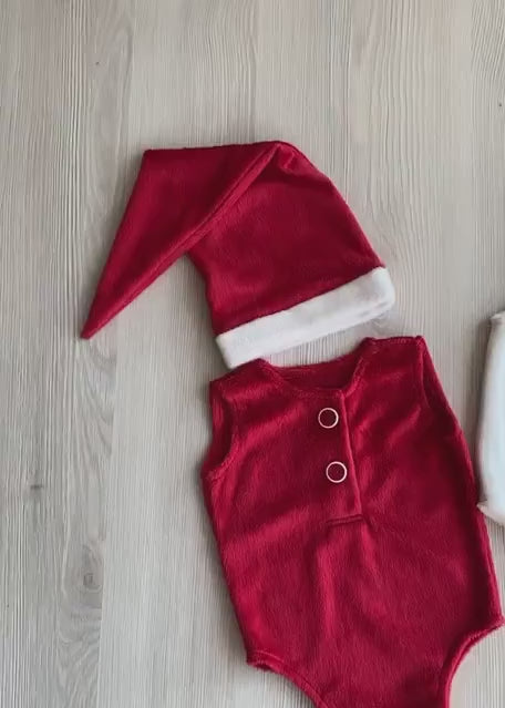 Newborn Christmas Outfit, Newborn Santa Claus Outfit, Christmas Newborn Outfit, Newborn Photography Props, Newborn Christmas Photo Outfit