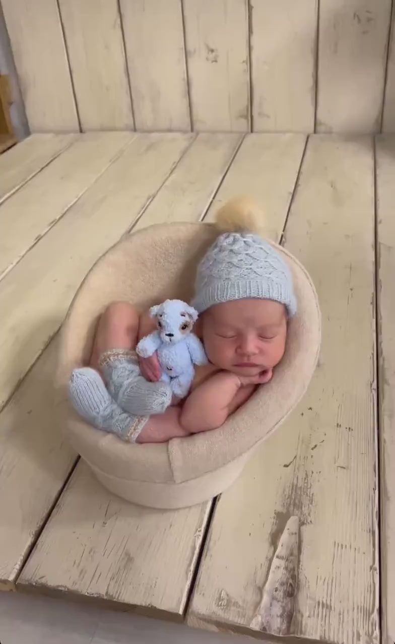 Baby Fluffy Knitted Toys for Newborn Photography, Newborn Teddy Bear Toy, Newborn Knitted Toys, Newborn Photography Props, Newborn Bear Toy